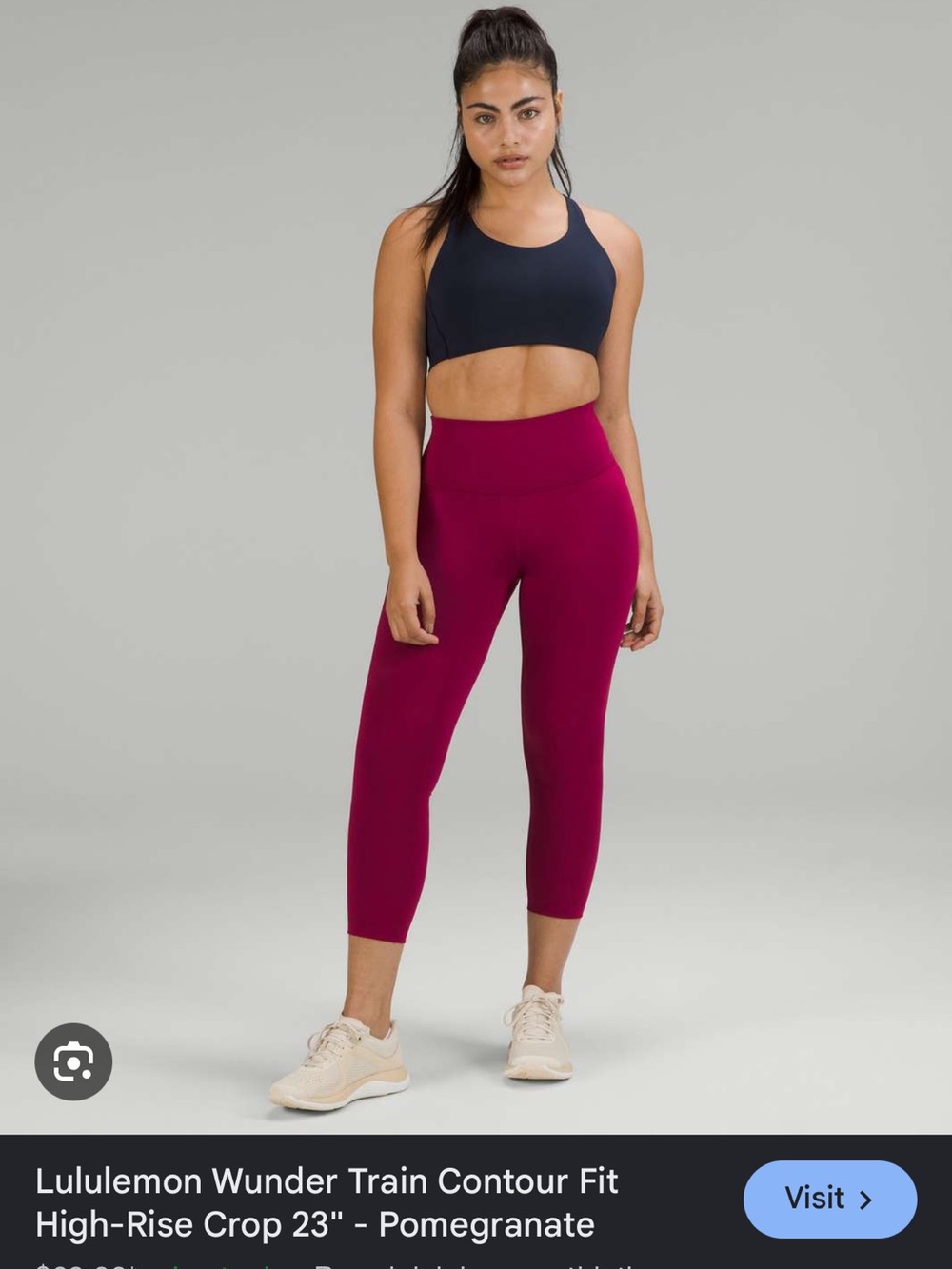 Lululemon Wunder Train Crop 23’ Leggings — Pomegranate